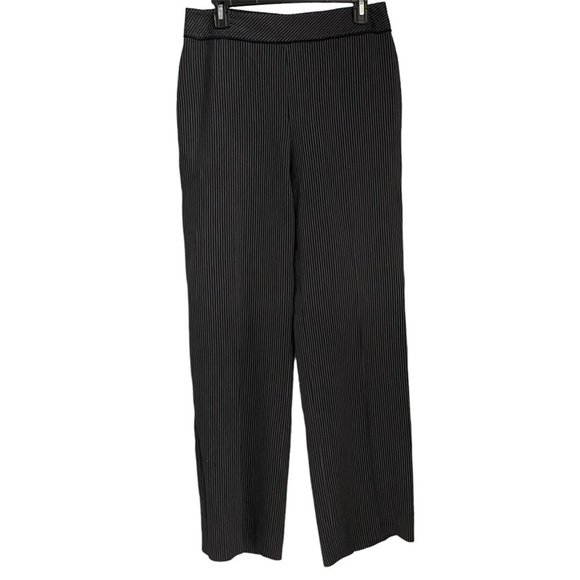 AKRIS PUNTO pinstriped dress pants black trousers size 8 cotton blend - Picture 1 of 6
